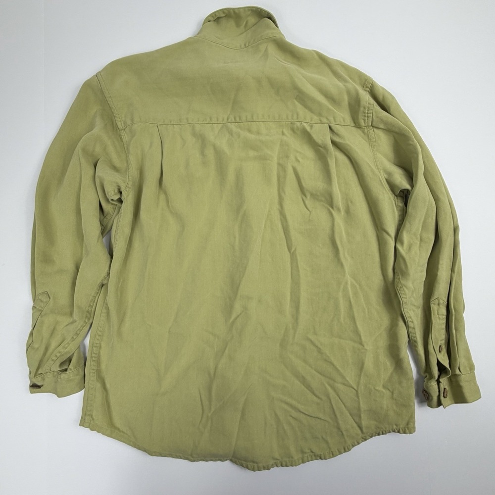 Tommy Bahama Women Silk Herringbone Button Down Shirt Sage Green Long Sleeve S - Picture 10 of 12